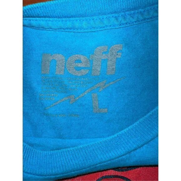 NEFF MEN'S LARGE GRAPHIC BLUE T-SHIRT W/ NEFF HEAD AND PALM TREES LOGO - Picture 7 of 7